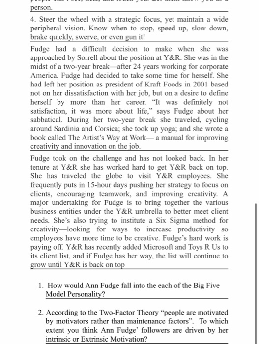 Lessons on Leadership from Ann Fudge How do you