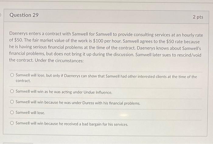Question 27 2 pts Multiple Answer Options: Select