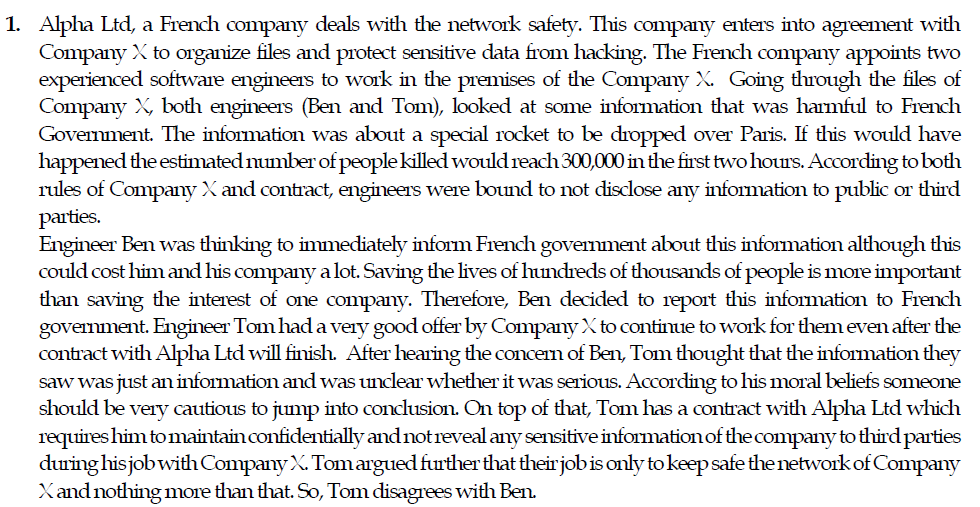 A)Ben and Tom had a dispute about the information