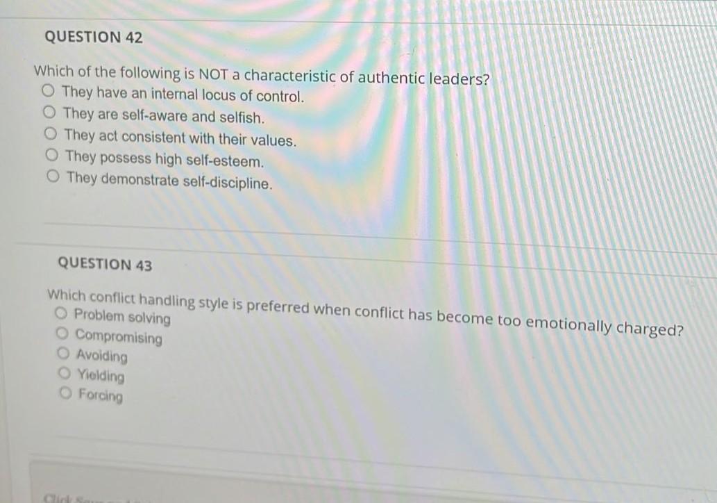 QUESTION 42 Which of the following is NOT a