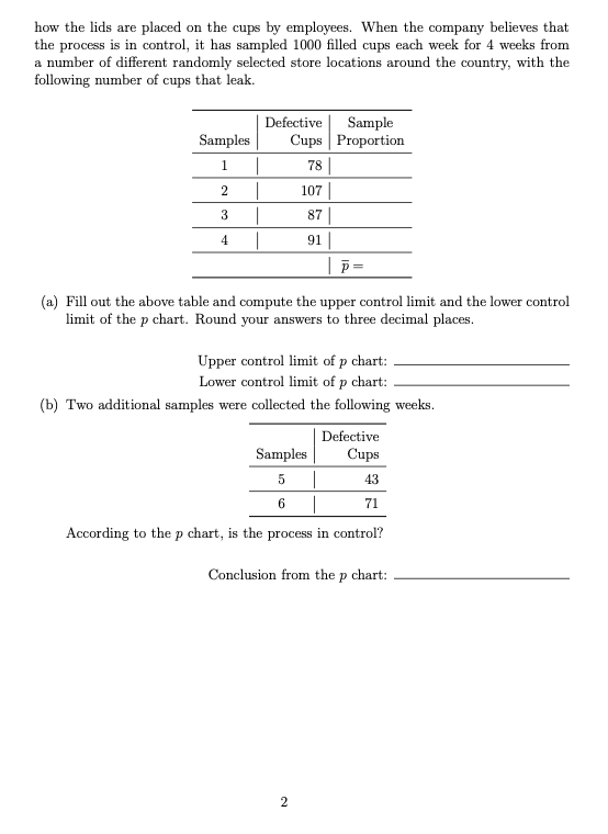 Statistical Process Control: Part B 1. Martha's