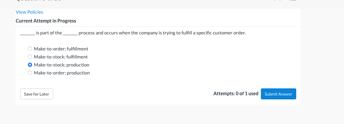 View Policies Current Attempt in Progress is part