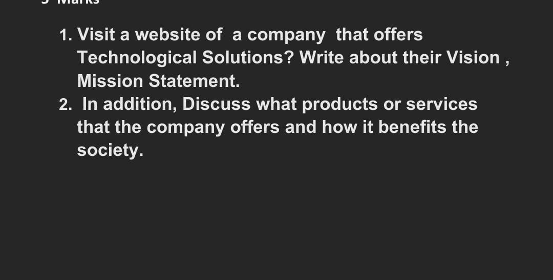 Title:Technology and management 1. Visit a