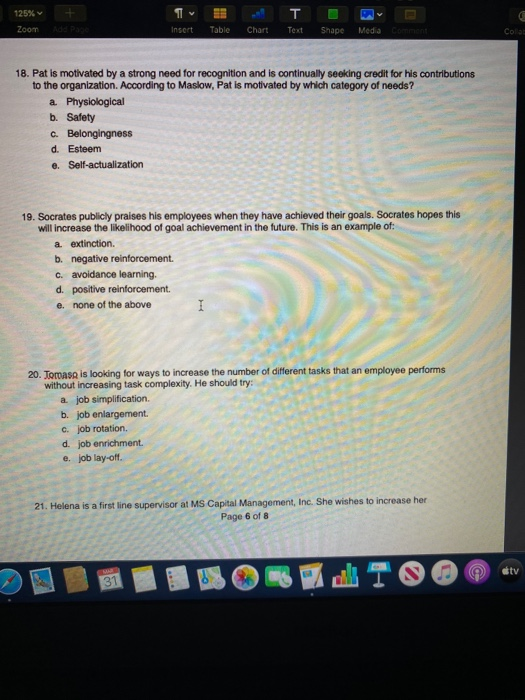please answer all questions 125% Zoom PEU Insert