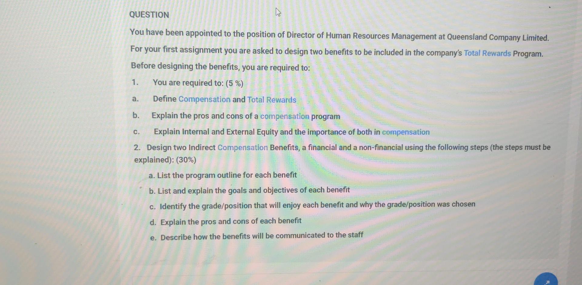 You have been appointed to the position of