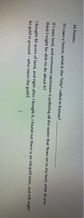 10 Points: If I own a house, what is the "title"