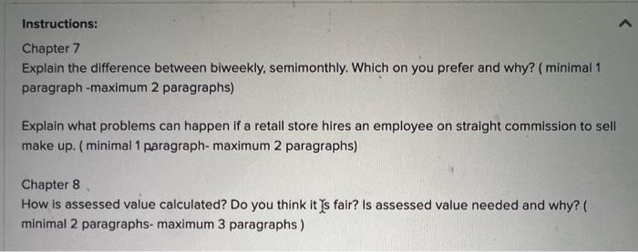 Instructions: Chapter 7 Explain the difference