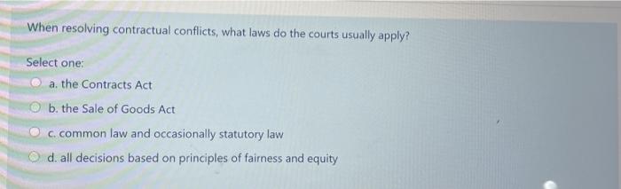When resolving contractual conflicts, what laws