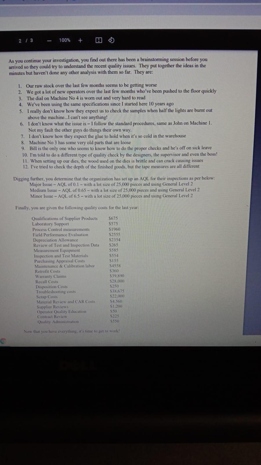 I have only this much information 1/3 100% + You