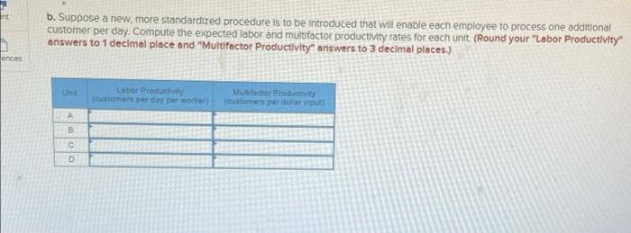 Problem 2-7 (Algo) The following table shows data