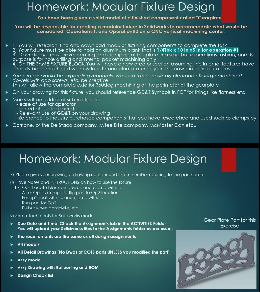 Homework: Modular Fixture Design You have been