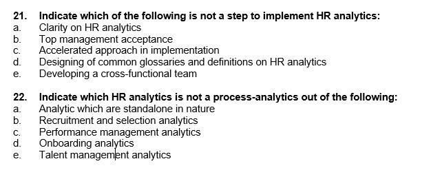 a. & # C. e. 21. Indicate which of the following