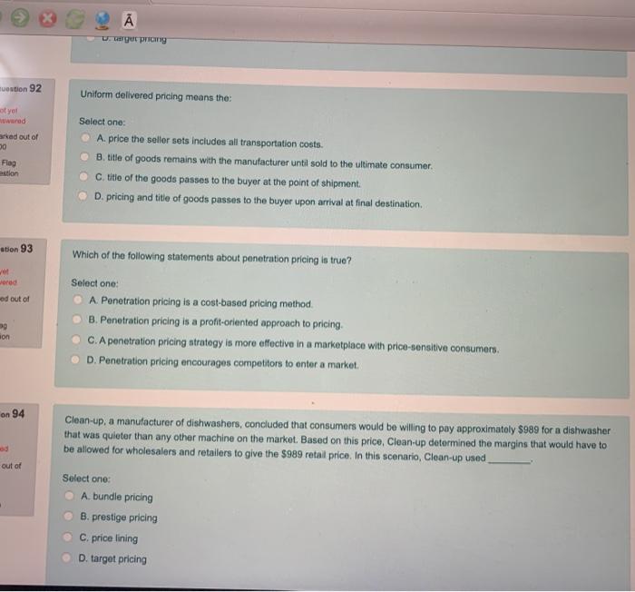 Moodle D. Transitional Question 98 arises when