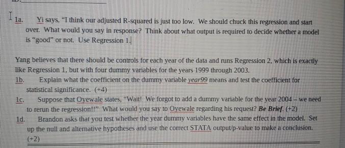 Graduate Econometrics la. Yi says, "I think our