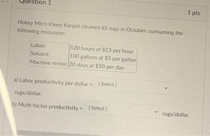 solve for both parts please tion 1 1 pts Hokey