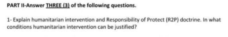 PART II-Answer THREE (3) of the following