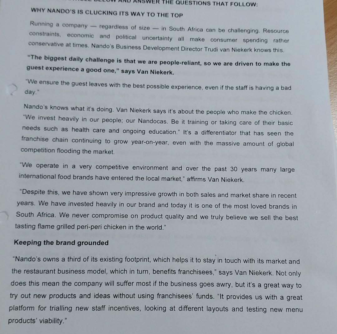 WHY NANDO'S IS CLUCKING ITS WAY TO THE TOP