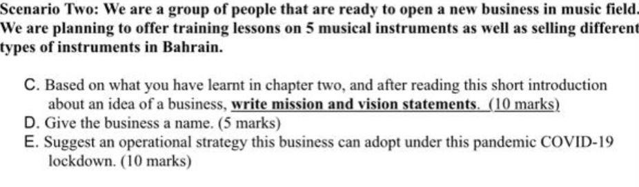 Scenario Two: We are a group of people that are