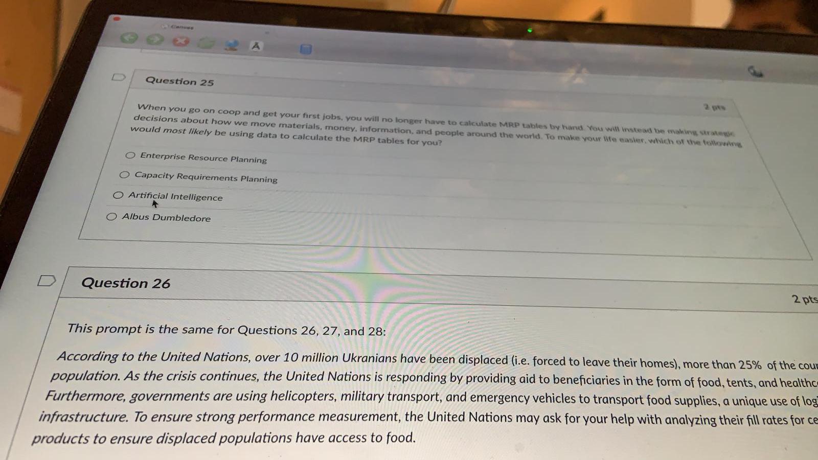 Question 25 When you go on coop and get your