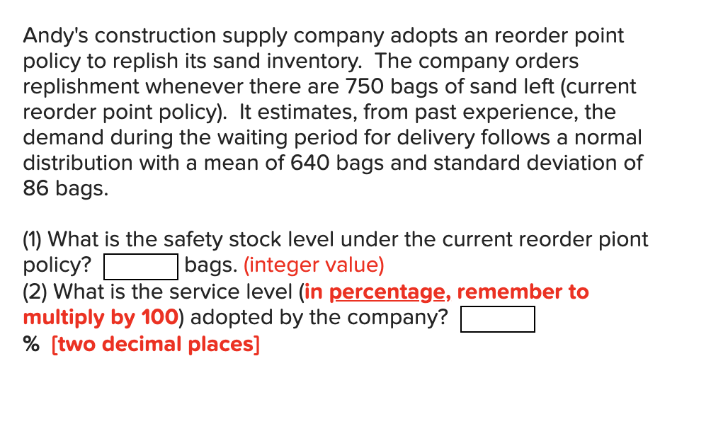 Andy's construction supply company adopts an