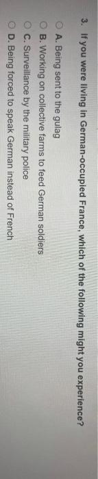 If you were living in German occupied France