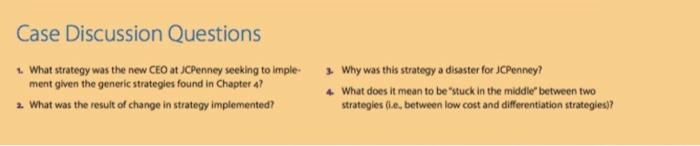 Case Discussion Questions 1. What strategy was