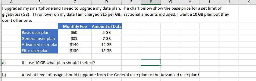 D E F G H JK I upgraded my smartphone and I need
