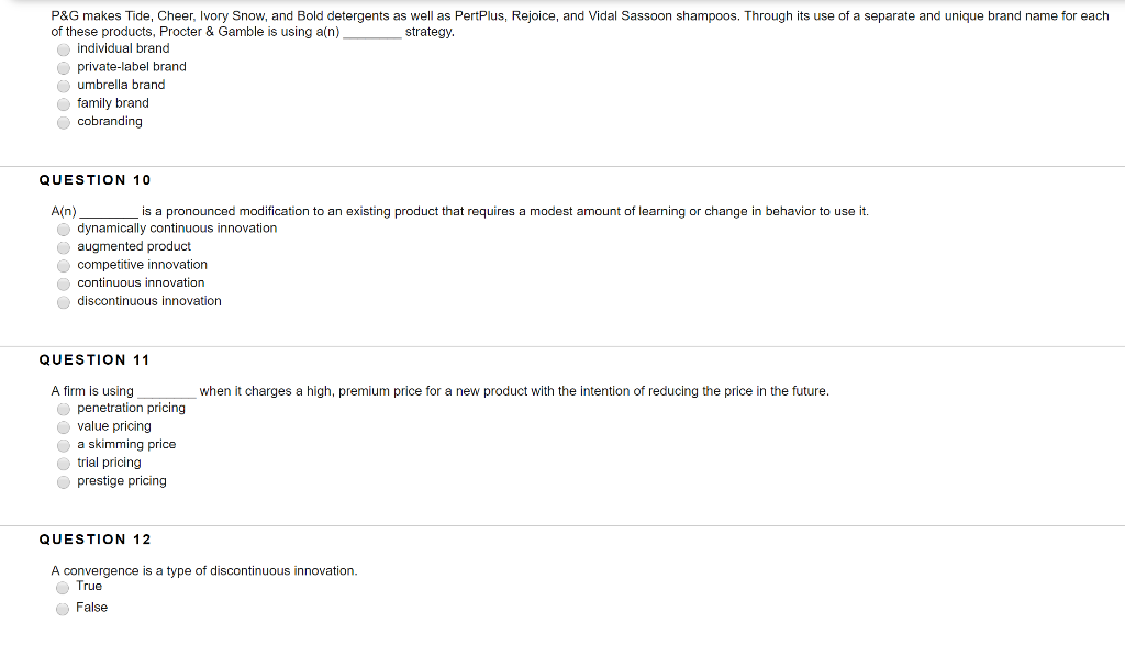 P&G makes Tide, Cheer, Ivory Snow, and Bold