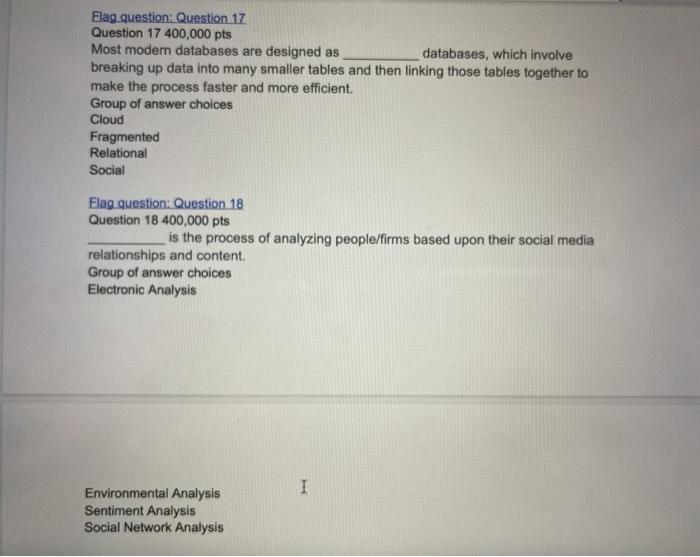 Flag question: Question 17 Question 17 400,000