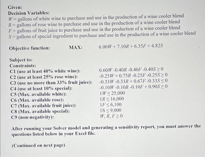 Please use Solver and Sensitivity report in excel