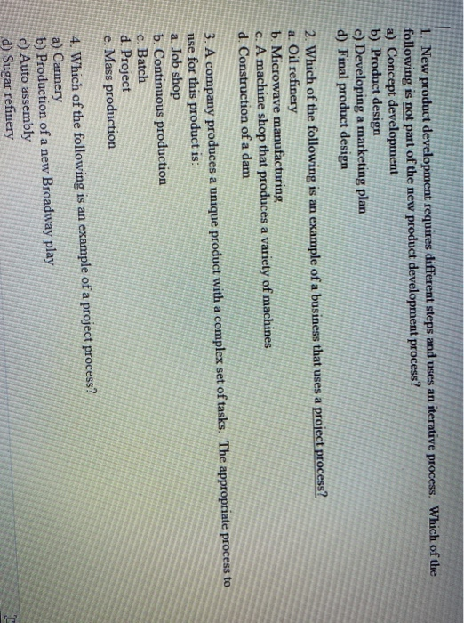 1. New product development requires different