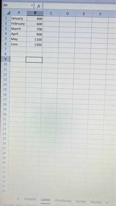 1. In "Weather" sheet, create a combination chart