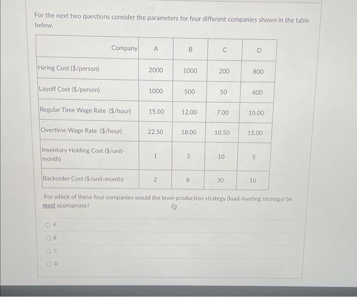 For the next two questions consider the