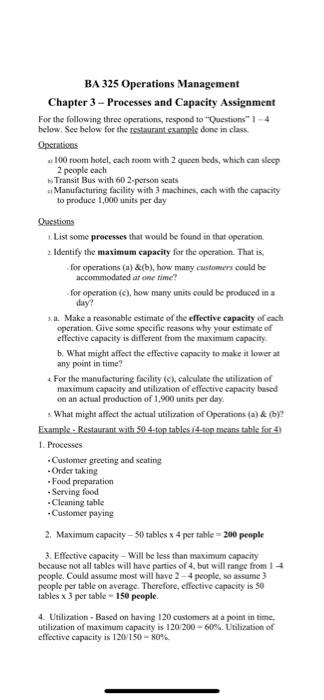 BA 325 Operations Management Chapter 3 -