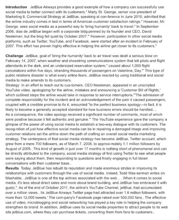 1. Why do you think JetBlue became active on more