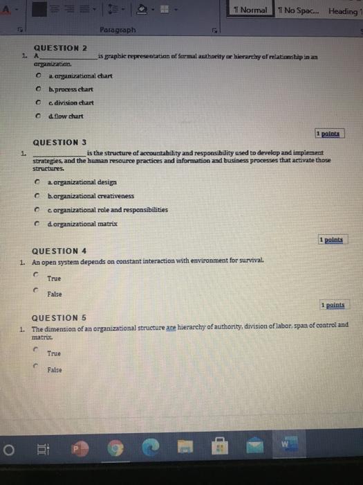 Normal 1 No Spac... Heading Paragraph QUESTION 2