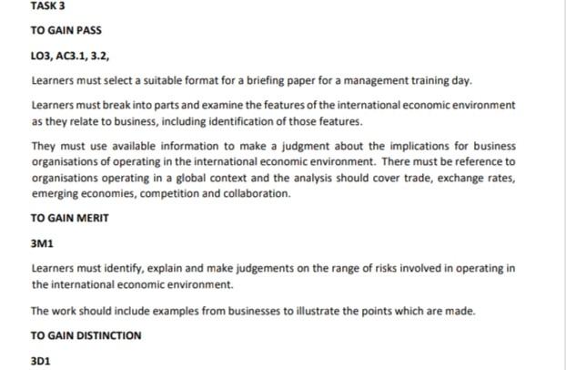 LO3, AC3.1, 3.2, Learners must select a suitable