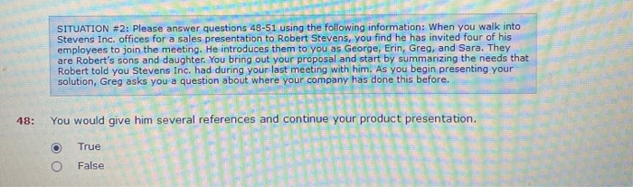 clarification please? SITUATION #2: Please answer