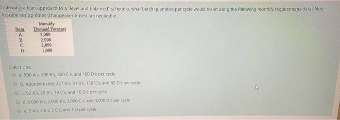 Following a lean approach to a "level and