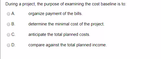 During a project, the purpose of examining the