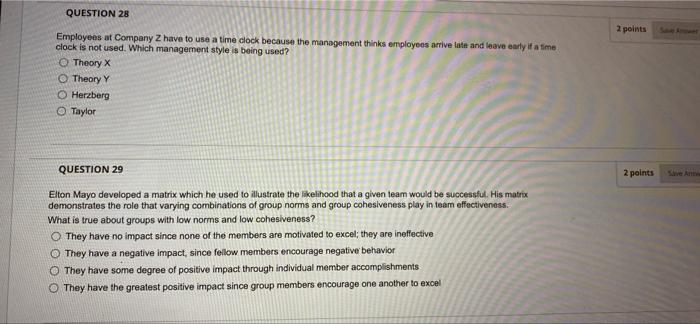 QUESTION 28 Employees at Company Z have to use a