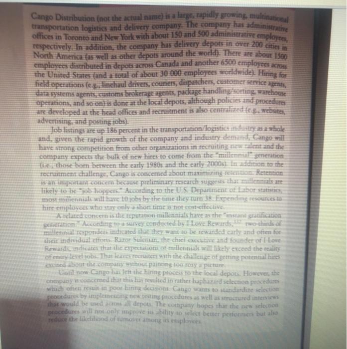 5. One of the concerns at Cango is employee