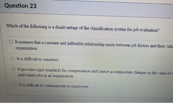 Question 23 Which of the following is a