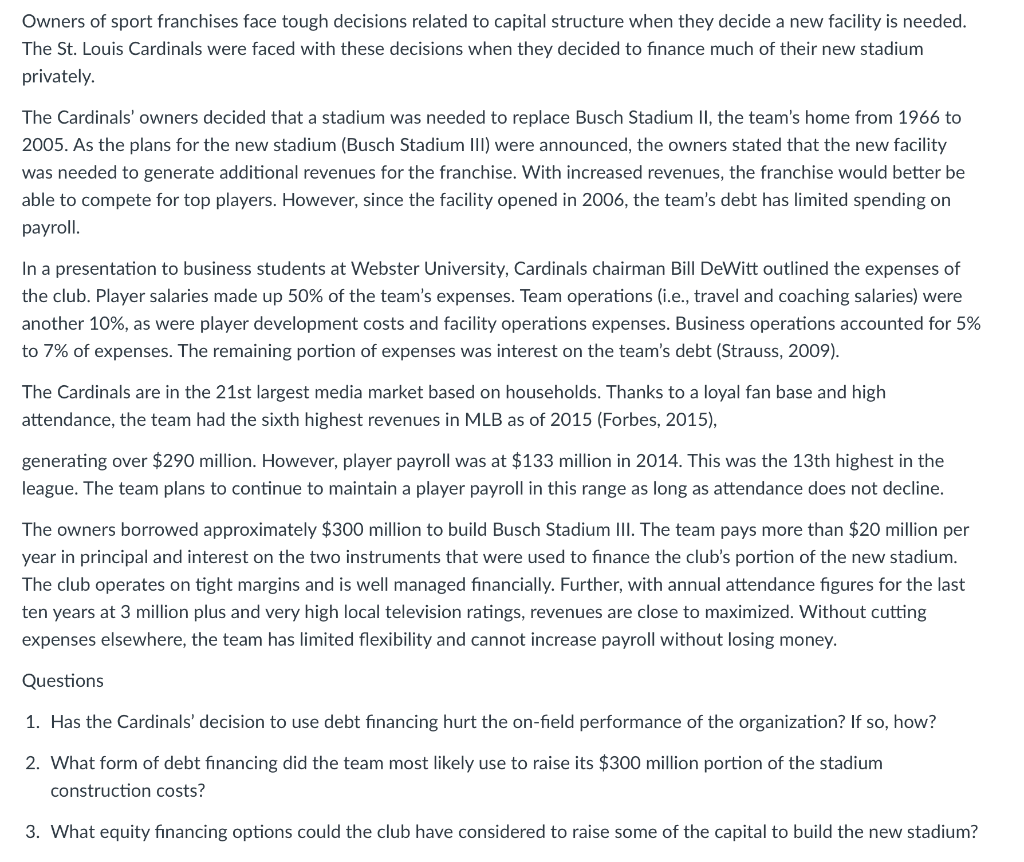 Owners of sport franchises face tough decisions