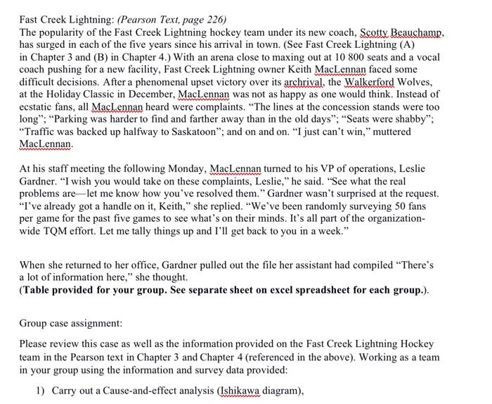 Fast Creek Lightning: (Pearson Text, page 226)