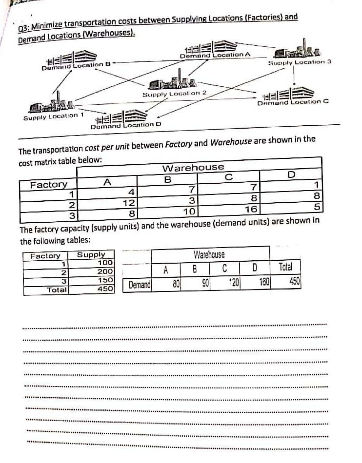 03: Minimize transportation costs between