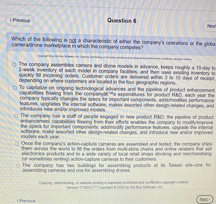 < Previous Question 6 Next Which of the following