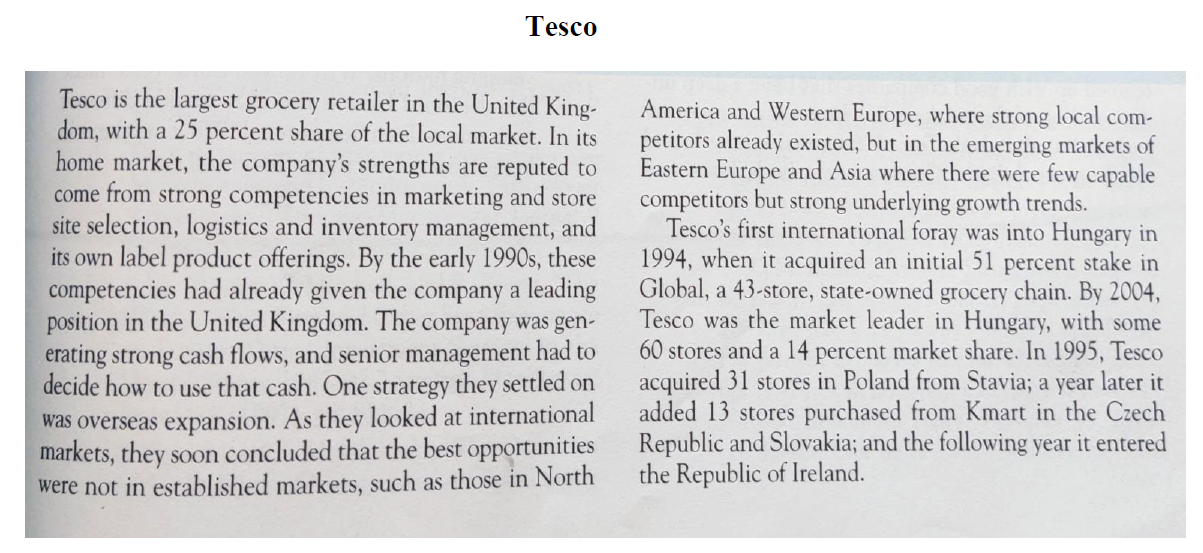 Q.How does Tesco create value in its