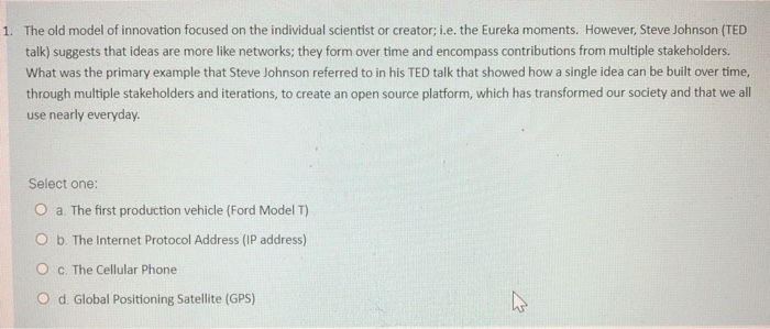 1. The old model of innovation focused on the