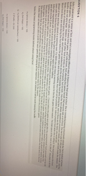 q6 other options QUESTION 6 Julia Cavalcanti is a